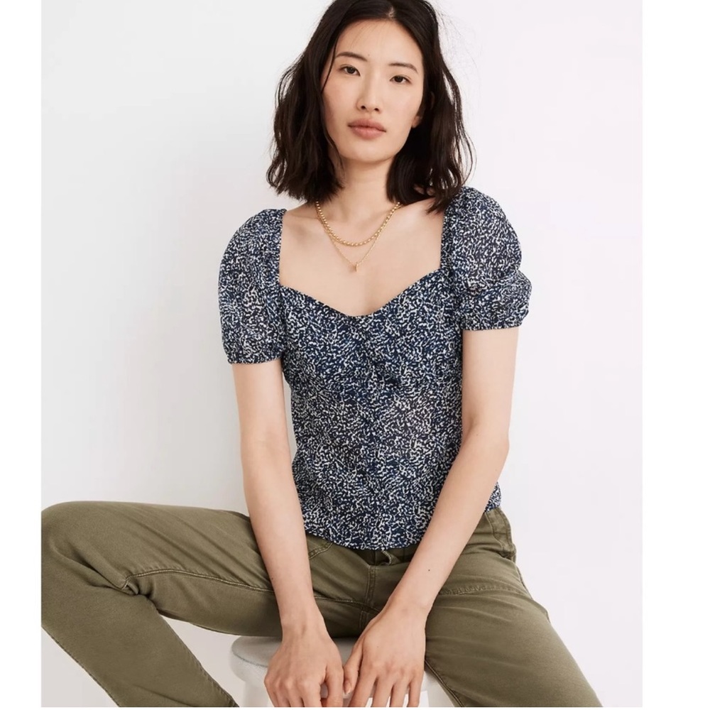 NWT Madewell Sweetheart Top in Bengali Blockprint